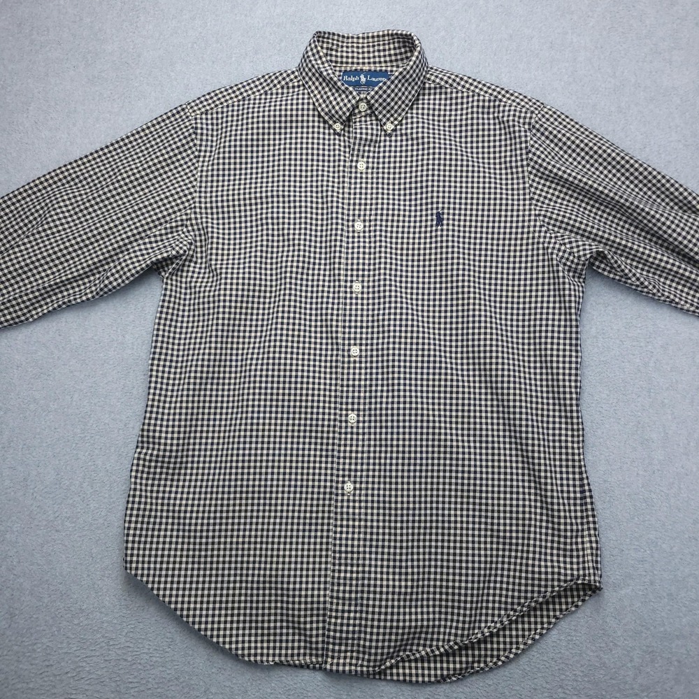 Ralph Lauren Shirt Mens Large Blue Check Classic Fit Long Sleeve Button Down‎ - Picture 4 of 11
